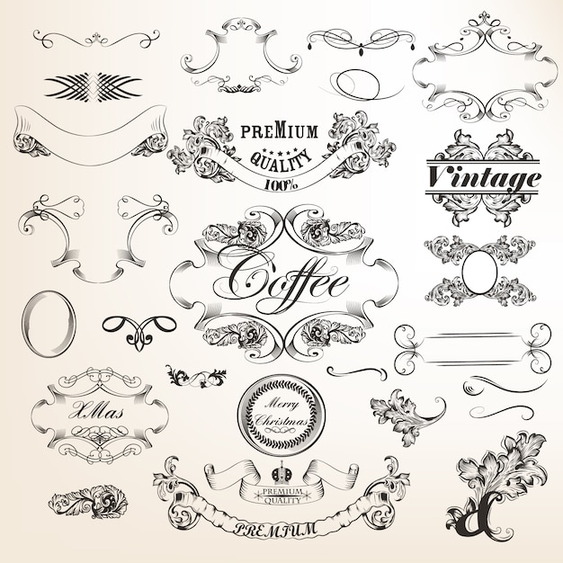 Vector decorative ornaments collection