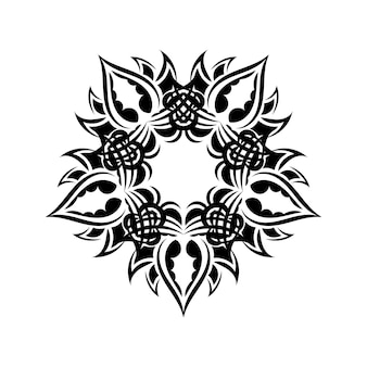Декоративные украшения в виде цветочной мандалы на белом фоне векторная иллюстрация