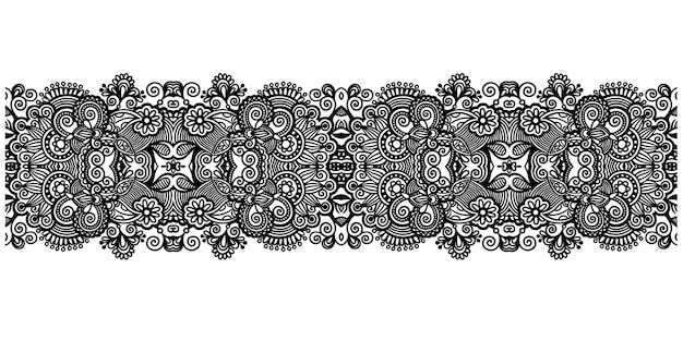 Decorative ornate design stripe pattern ethnic floral seamless wallpaper vector illustration