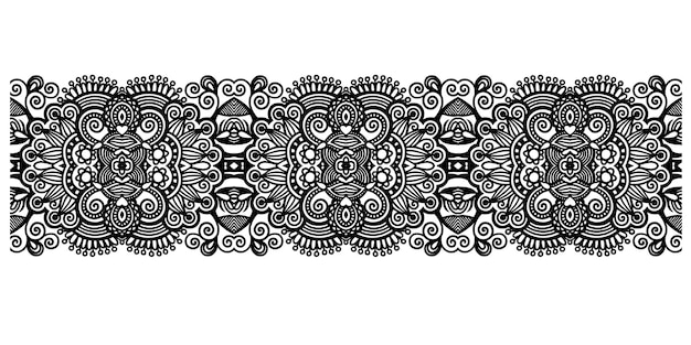 Decorative ornate design stripe pattern ethnic floral seamless wallpaper vector illustration