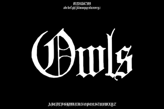 Decorative Owls Creative Vector Blackletter Alphabet Font Design