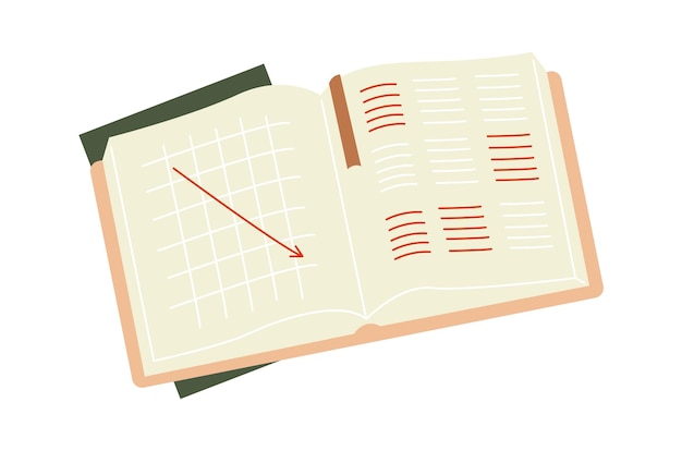 Decorative page with stickers flat icon Diary and notebook