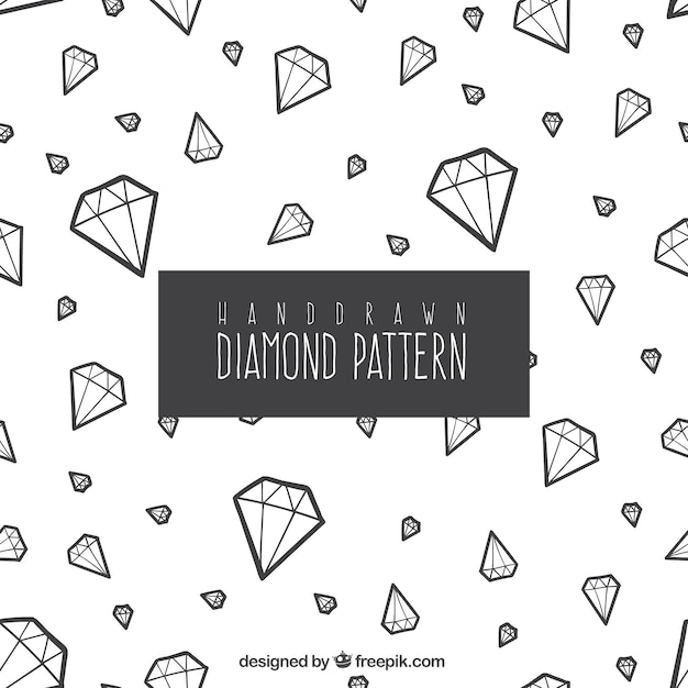 Vector decorative pattern of hand drawn diamonds