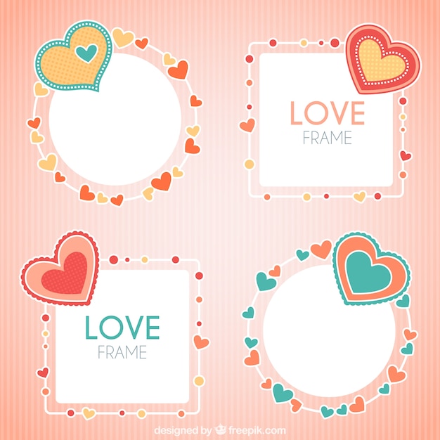 Decorative photo frames with hearts