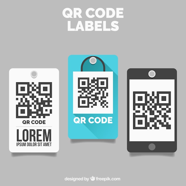 Vector decorative qr code labels