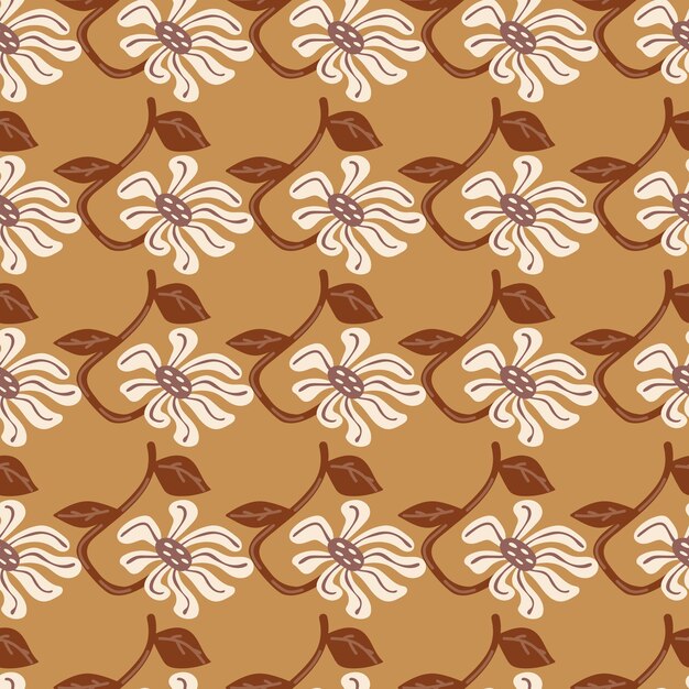 Decorative retro abstract flower seamless pattern Vintage stylized flowers background