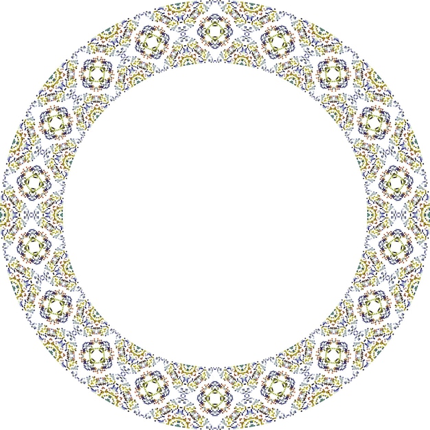 Decorative round frame Elegant element for design in Eastern style place for text Floral golden b