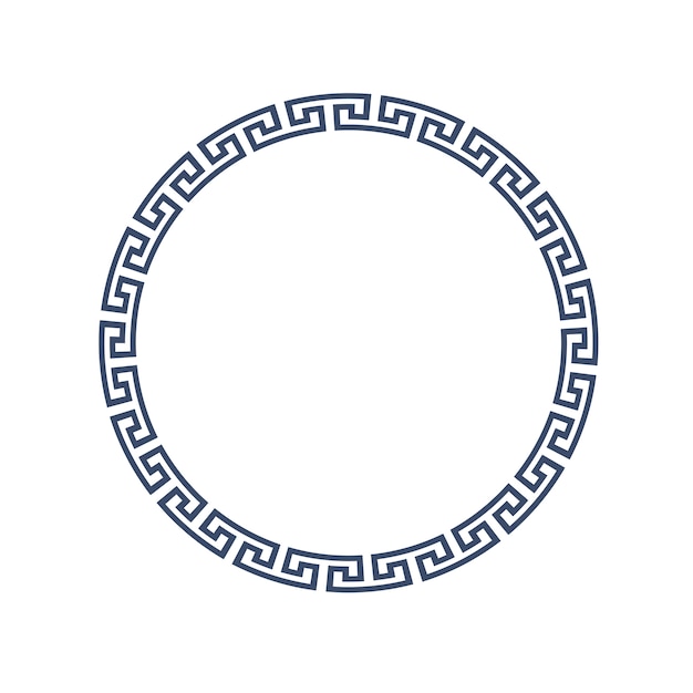 Декоративная круглая рамка для дизайна в греческом стиле