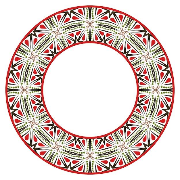 Декоративный круглый орнамент Граница из керамической плитки Узор для тарелок или блюд Исламские индийские арабские мотивы Дизайн фарфорового рисунка Абстрактная граница с цветочным орнаментом