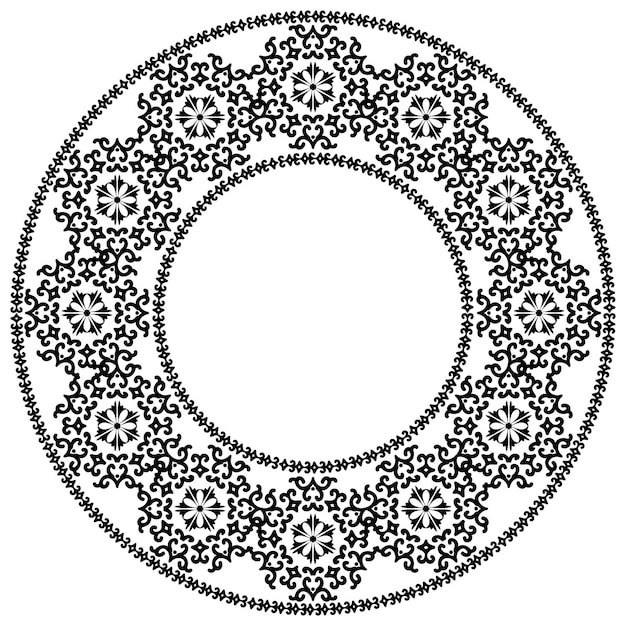 Decorative round ornament Round damask pattern with place for text Floral frame