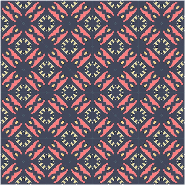 Vector decorative seamless pattern with minimalist abstract retro design style