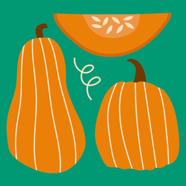 Decorative set of pumpkins