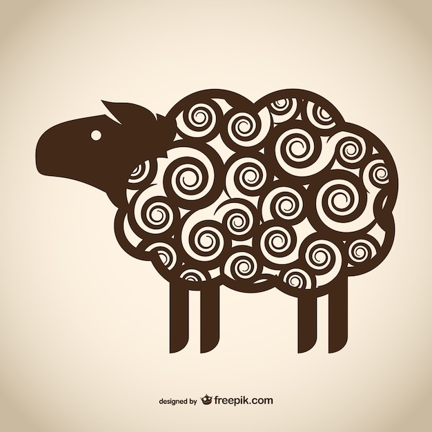 Vector decorative sheep drawing