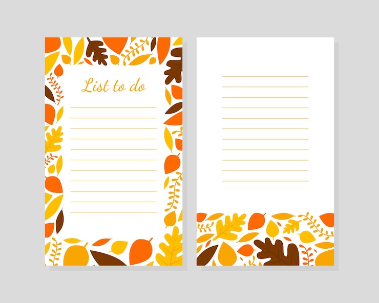 Vector decorative sheets for notes list to do cartoon vector illustration