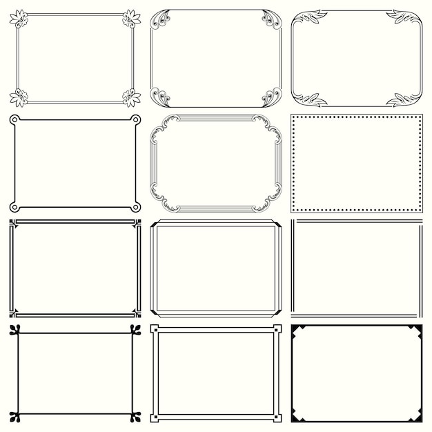 Vector decorative simple frames