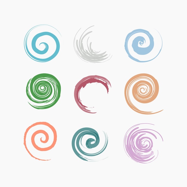 Vector decorative spiral shapes elements sketch