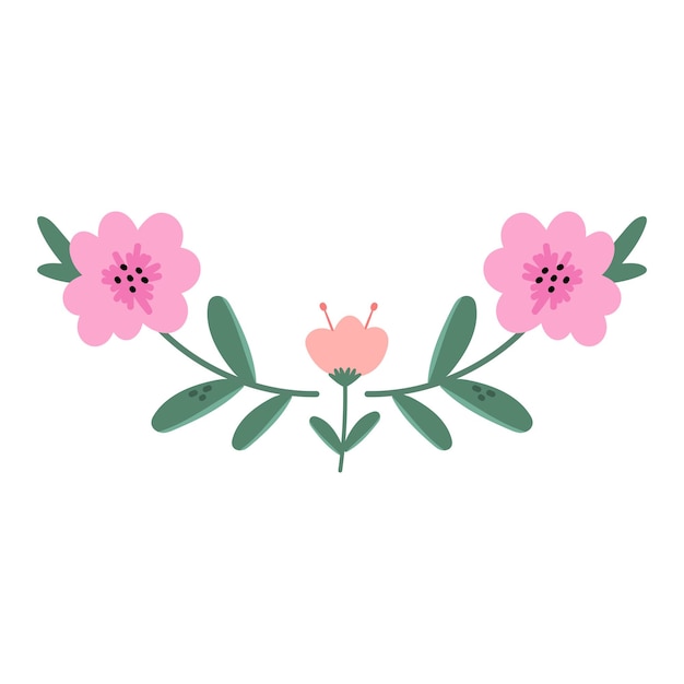 Decorative spring flowers element