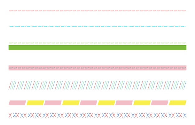 ベクトル 装飾的なストライプ 境界のセット