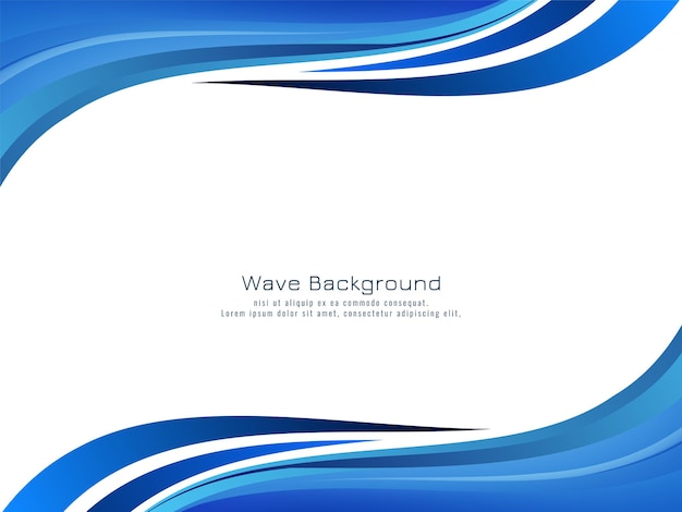 Decorative stylish blue wave design background 