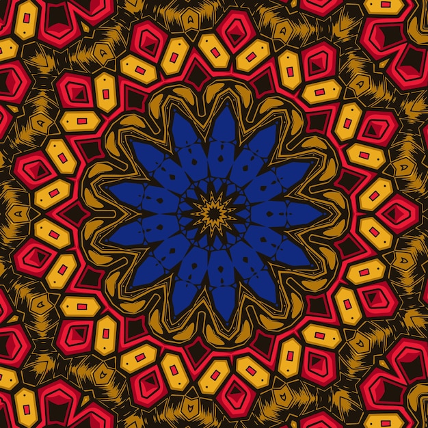 Декоративный стилизованный цветочный геометрический фон Племенной этнический декоративный орнамент Арабский индийский турецкий орнамент