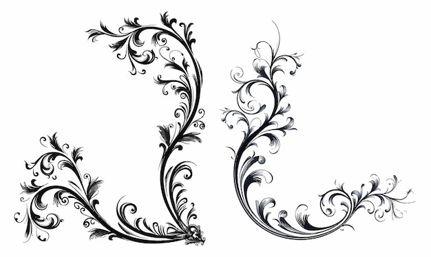 Vector decorative swirls corners