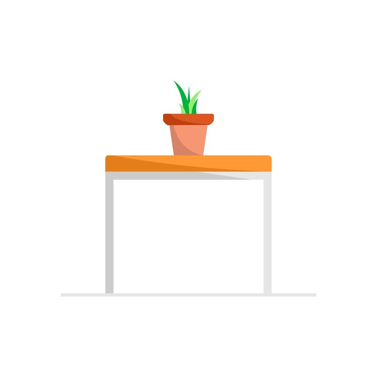 Vector decorative table and flowers indoor logo design vector illustration