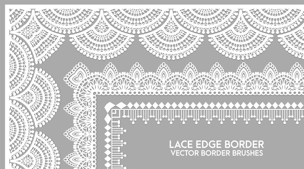 Decorative traditional border seamless vector pattern brush set