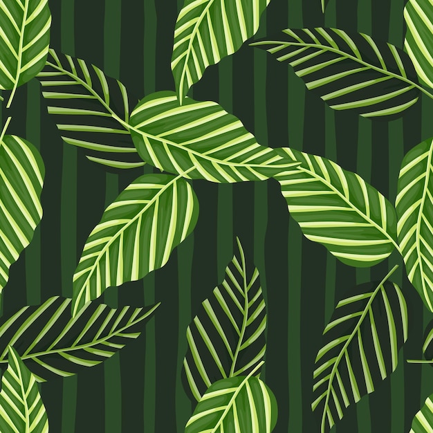 Decorative tropical palm leaves seamless pattern jungle leaf wallpaper exotic botanical texture