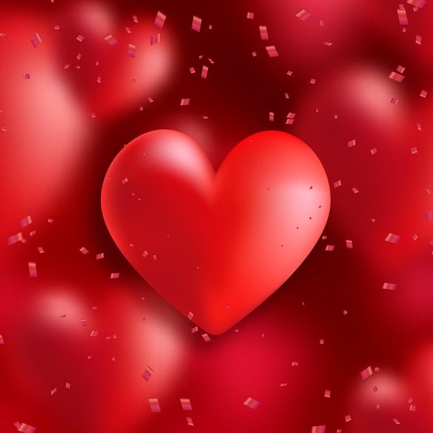 Decorative Valentines Day background with red heart design