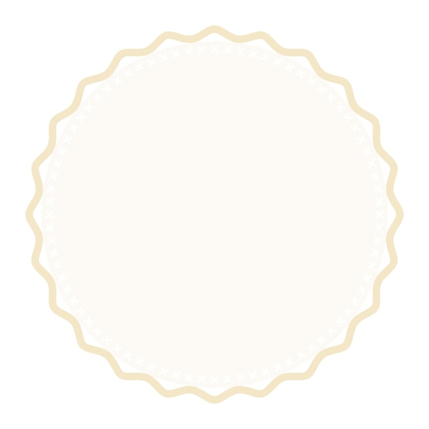 Decorative Vanilla Brown Round Frame Plain Sticker Border with Delicate Details Design