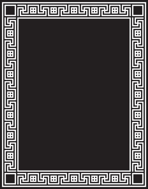 Decorative vector frame with greek ornament eps