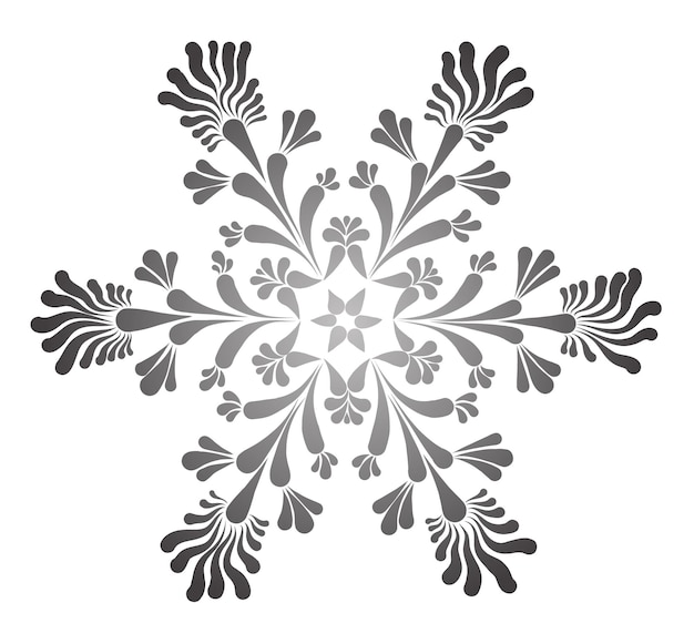 Decorative vector snowflake isolated on white background