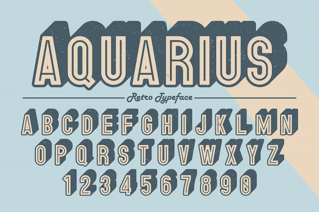 Vector decorative vector vintage retro typeface, font, typeface.