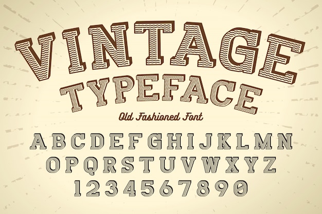 Vector decorative vector vintage retro typeface, font