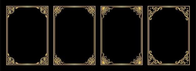 Decorative vintage frames and borders set vector design.