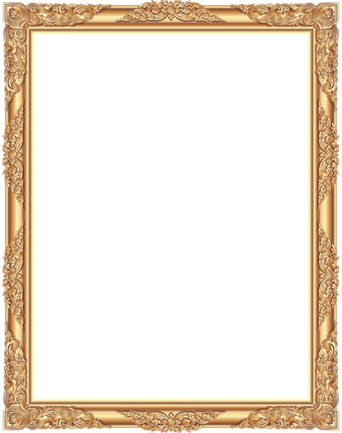 Decorative vintage of wood photo frame with corner Thailand line floral for picture