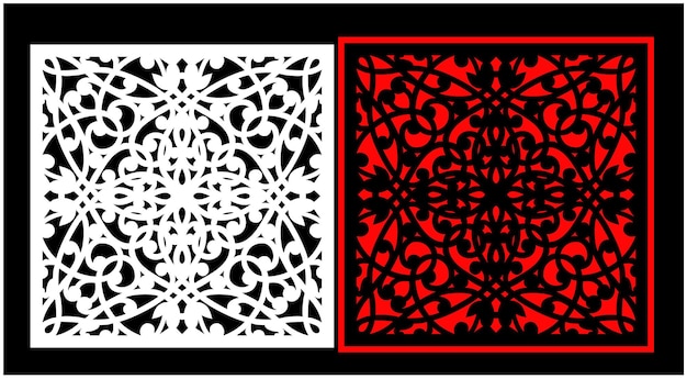 Decorative wall panels set Jali design CNC pattern laser cutting pattern router CNCcutting