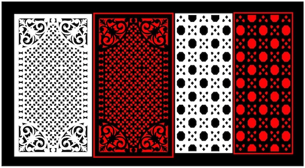 Decorative wall panels set Jali design CNC pattern laser cutting pattern router CNCcuttingJali La