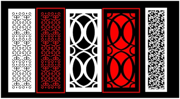 Decorative wall panels set Jali design CNC pattern laser cutting pattern router CNCcuttingJali La