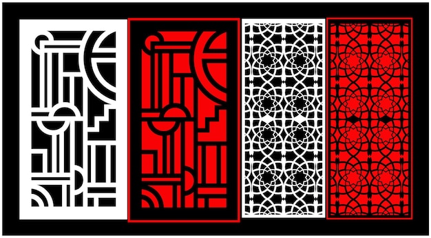 Decorative wall panels set Jali design CNC pattern laser cutting pattern router CNCcuttingJali La