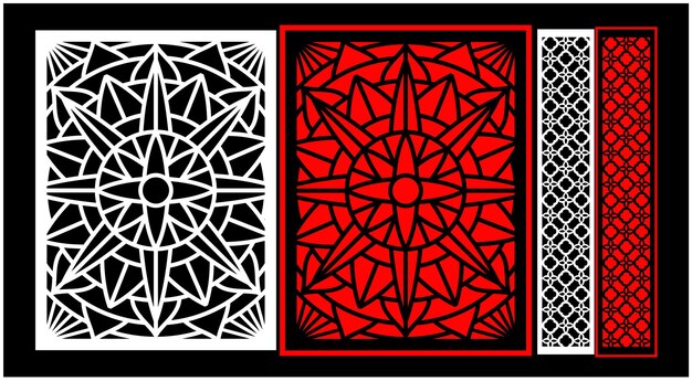 Decorative wall panels set Jali design CNC pattern