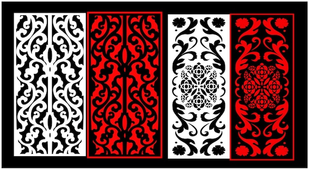 Decorative wall panels set Jali design CNC pattern