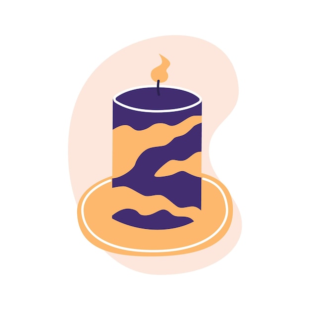 Decorative wax candles for relax and spa Flat vector illustration in trendy colors isolated