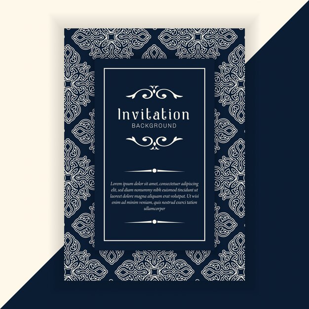 Vector decorative wedding invitation template