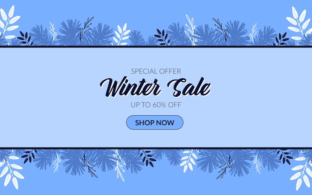 Vector decorative winter banner for seasonal sale