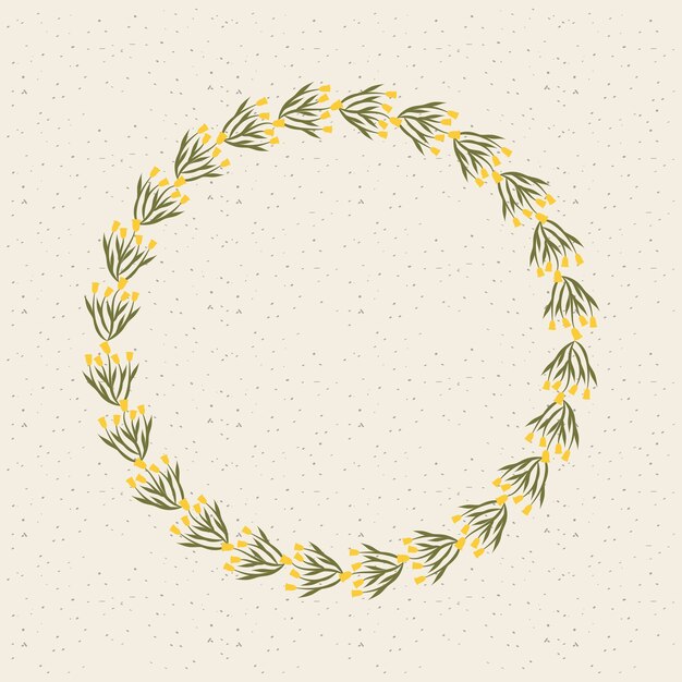 Vector decorative wreath of flowers and leaves