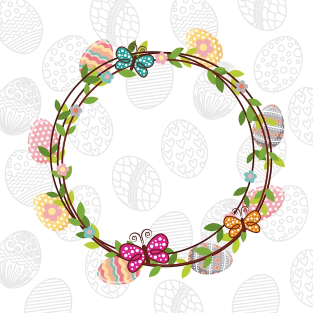 Vector decorative wreath of flowers