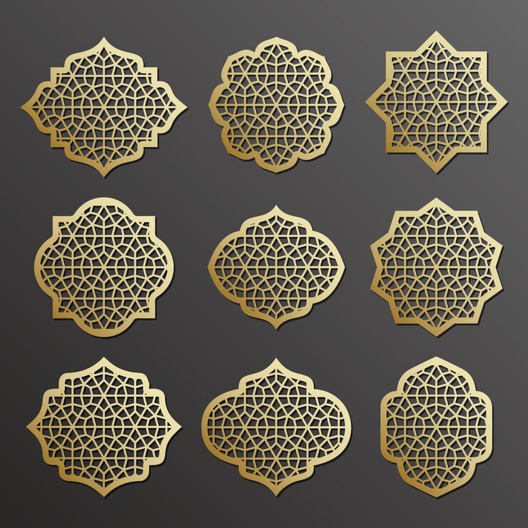 Decorelementen met arabesk patroon vector