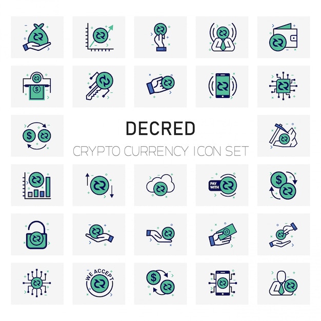 Набор иконок decred crypto