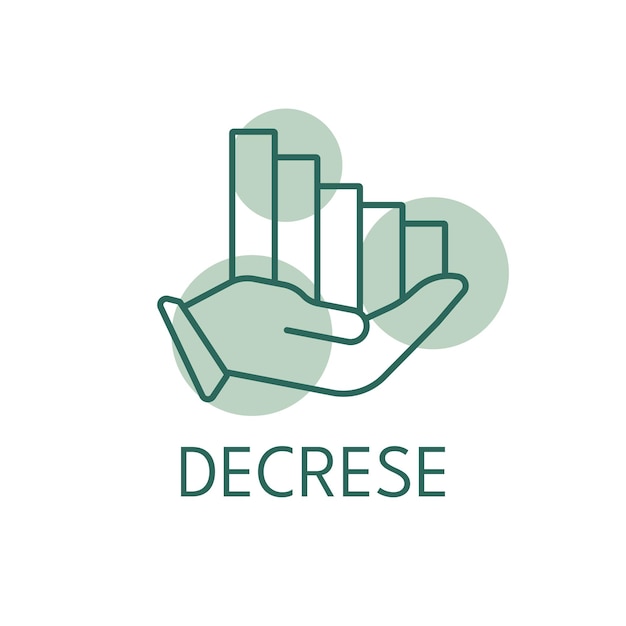 Decrese color icon logo style